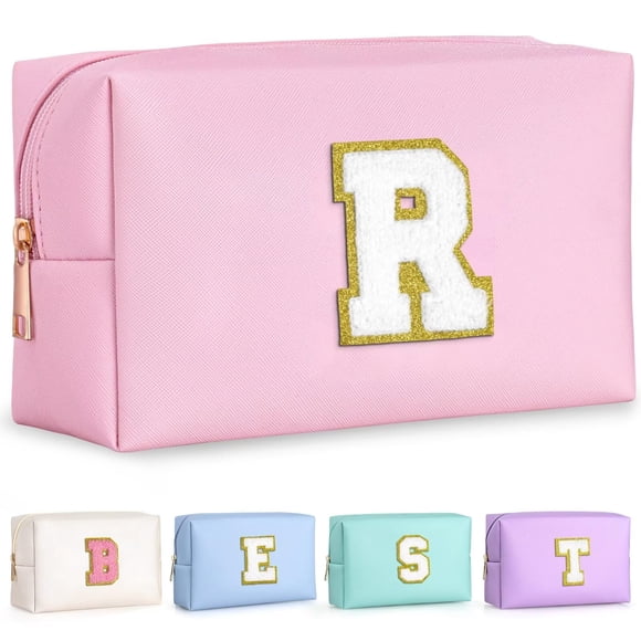 Bolsa de viaje para cosméticos TOPEAST, impermeable, piel sintética, rosa