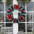 thumbnail image 3 of Eoozwa Christmas Wreaths for Front Door Xmas Decorations Thanksgiving Day Indoor Outdoor Home Decorative Wreath Artificial Flowers Pine Cones Fruits Leaves Snowflakes Wreaths Wall Window Door Wreath, 3 of 6