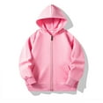 thumbnail image 2 of Hoodies For Boys Kids Long Sleeve Solid Zipper Soft Hooded Sweatshirts Coat Tops With Pocket Girls Sweatshirt Pink 2 Years-3 Years, 2 of 7