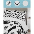 thumbnail image 3 of Twin XL Quilt Bedding Set, Black Cat Reversible Summer Quilt 3 Pieces, Cat Paw Cute Silhouette Lightweight Bedspreads Coverlets with 2 Pillow Shams for All Seasons, 3 of 5