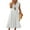 White, variant on Kupretty Womens Vintage Cotton Linen A-line Dress Summer Casual Button Down V-neck Midi Dress Plus Size