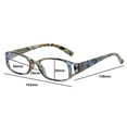 thumbnail image 2 of Women Small Rectangular Anti-blue Light Reading Glasses 2.50 Green and Blue Printed Ultra-light Readers +2.50 Strength, 2 of 5