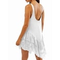 thumbnail image 2 of Women'S Lace Flowing Mini Dress Y2k Sleeveless Backless Suspender Dress Low Waist Short Dress Nightgown White XL, 2 of 3