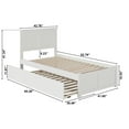 thumbnail image 6 of Madison Twin Extra Long Bed with Footboard and Twin Extra Long Trundle in White, 6 of 6
