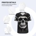 thumbnail image 3 of KLL Black White Hat Skull for Men's Baseball Shirts,Short Sleeve Casual Shirts Button Down Shirt for Men Beach Summer Wedding Shirt-3X-Large, 3 of 7