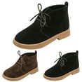 thumbnail image 3 of Lujianch Fashion Autumn Boys And Girls Boots Low Heel Non Slip Round Toe Solid Color Lace Comfortable Simple Style Girls Winter Boots, 3 of 5