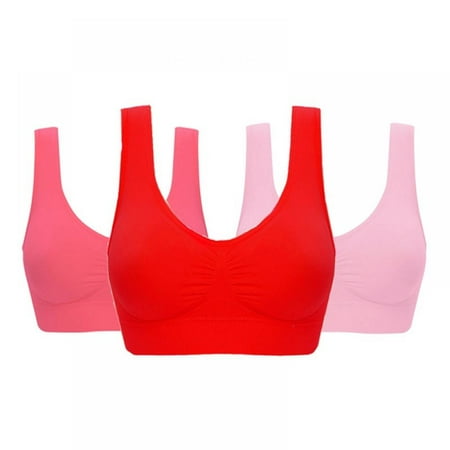 

Women s 3 Pack Seamless Comfortable Sports Bra with Removable Pads