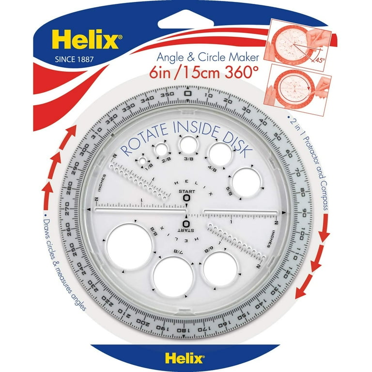 Helix Angle/Circle Maker Protractor/Compass 360 Degrees 36002 