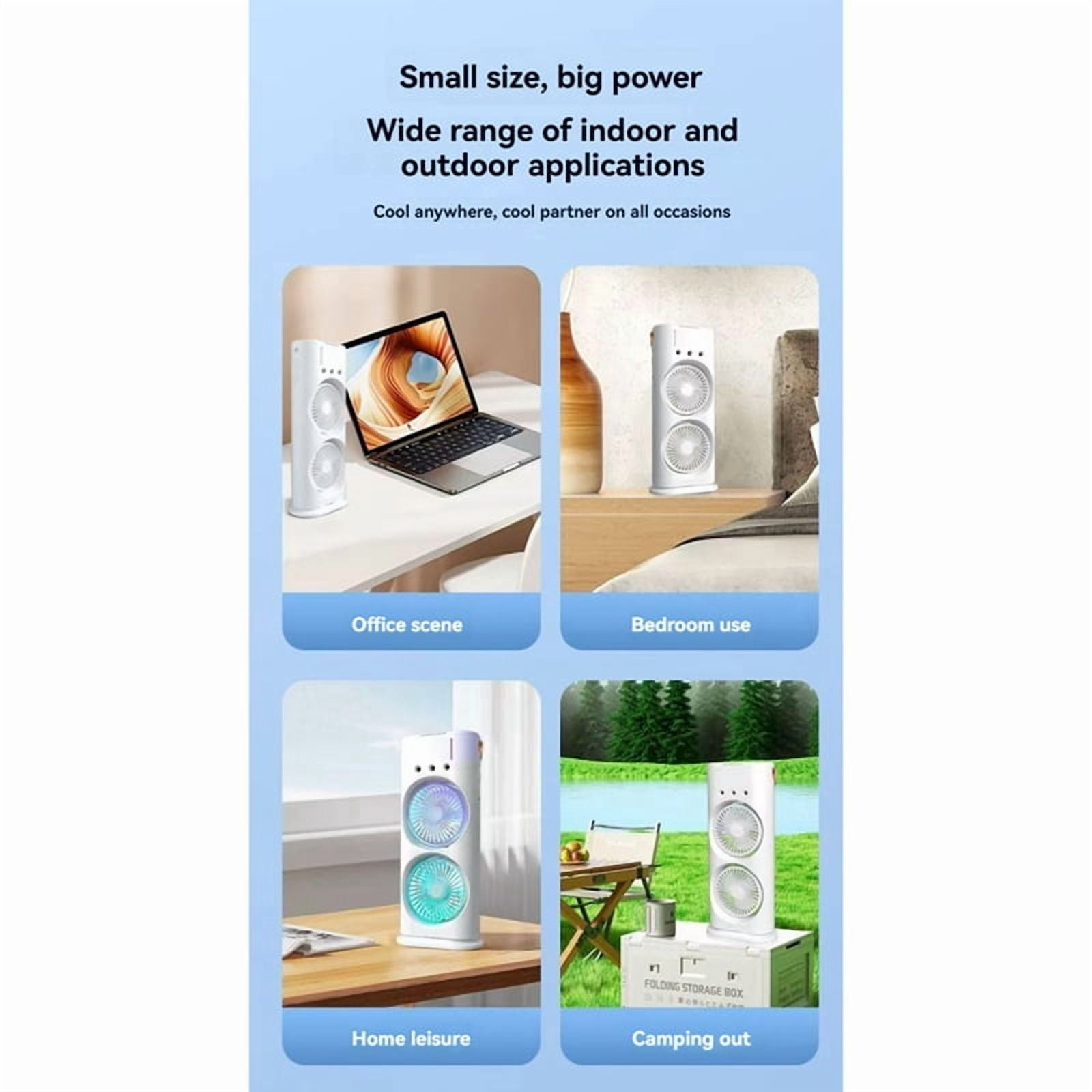 Portable Air Cooling Fan Rechargeable Air Misting Tower Fan with Remote Control Evapor y5318