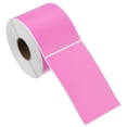 thumbnail image 1 of Etiquetas de codificación de color rectangulares Uxcell, etiquetas adhesivas de colores, etiquetas de movimiento, rosa fluorescente 5"x3", 1 of 7