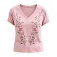 thumbnail image 3 of Women Breast Cancer Awareness T Shirt Pink Ribbon Graphic Short Sleeve Casual Tee Tops, 3 of 3