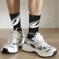 thumbnail image 6 of Vsdgher Abstract Black White Swirls Crew Socks for Men & Women, Breathable Casual Athletic Ankle Socks, 6 of 6