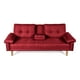 thumbnail image 2 of Sofá Cama De Lino Rojo Modelo Hendrix Makora Con Portavasos, 2 of 9