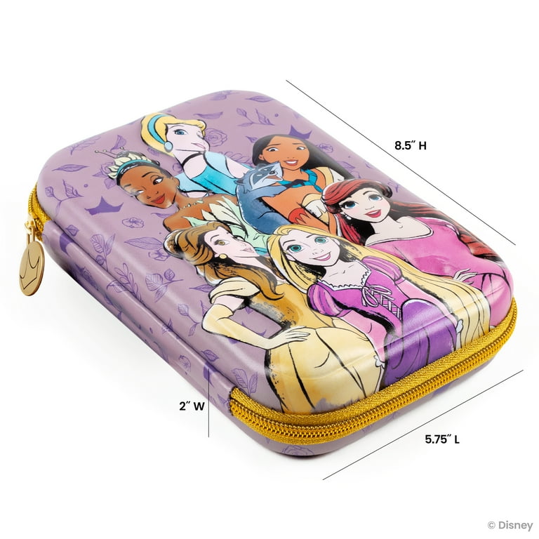 Disney Princess Pencil Case, Hard Case Supply Box with Zipper