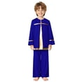 thumbnail image 4 of renvena Boys 2 Piece Worship Liturgical Outfits Long Sleeve Praise Dance Pullover Tops with Wide-Leg Pants Set Blue 6, 4 of 7