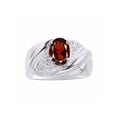 thumbnail image 1 of RYLOS Bagues pour Femmes Bague en Or Blanc 14K Pierre Précieuse Ovale 8X6MM et Diamants Design Classique Grenat de Janvier Bijoux pour Femmes Taille 9, 1 of 7