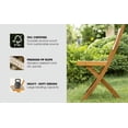 thumbnail image 3 of Patio Bistro Folding Sets, 1 Round Table with 2 Rope Chairs, FSC Acacia Wood, Summer Leaf, 3 of 10