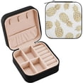 thumbnail image 2 of GZHJMY Pineapple Small Jewelry Box, Portable Leather Travel Jewelry Storage Case for Rings Earrings Necklace Bracelets, 2 of 7