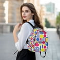 thumbnail image 6 of FORMRS Mini Backpack Purse for Women Travel Daypack Casual Shoulder Bag, Red Retro Shapes, 6 of 7