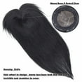 thumbnail image 5 of Benehair 100% Remy Human Hair Extensions Clip In Women's Topper Toupee Hairpiece With Bang Mono Base Wiglet Hair Loss Black US, 5 of 13