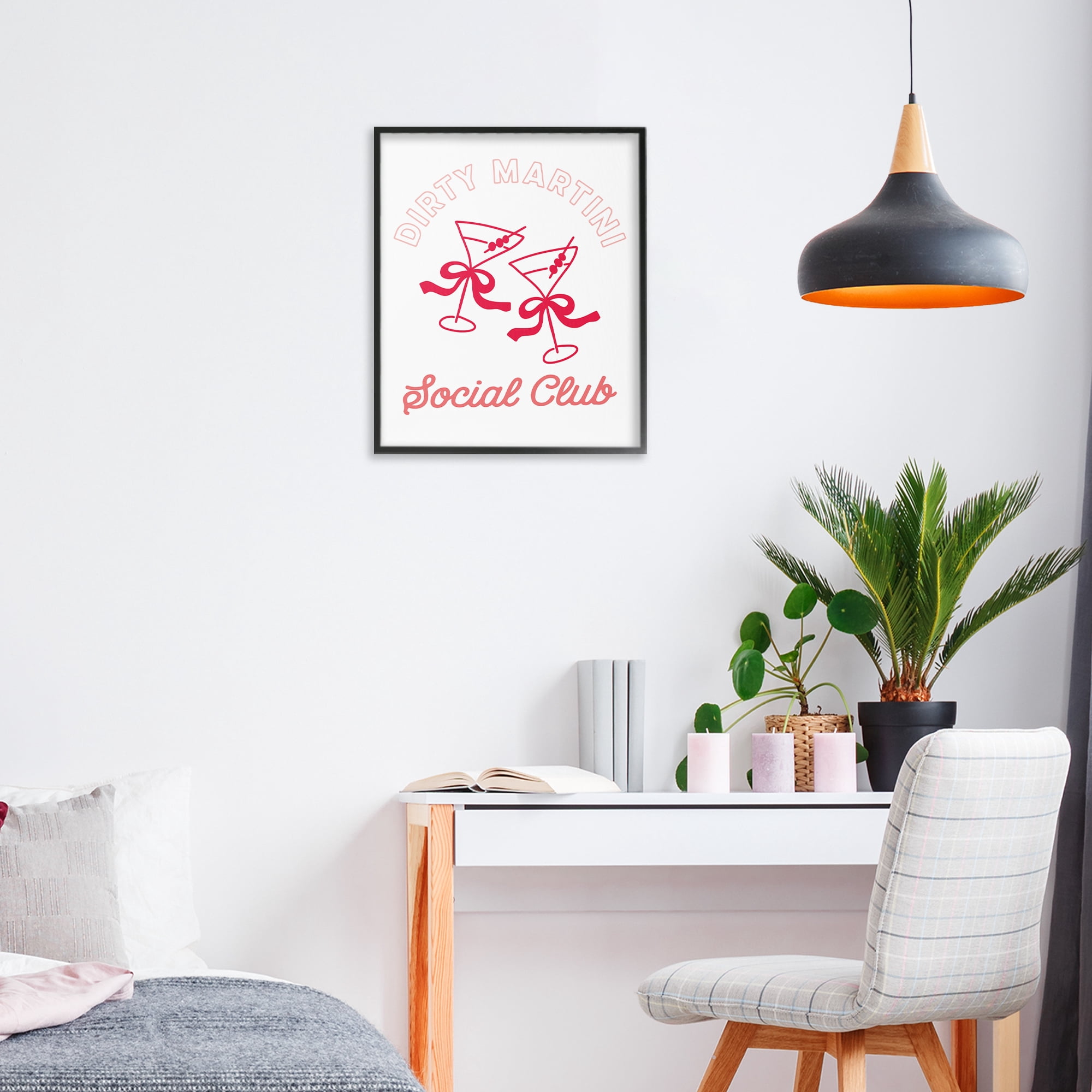 Stupell Industries Pink Martini Social Club Black Framed Giclee Art, design by Lettered and Lined