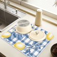 thumbnail image 2 of Yayeee Dish Drying Mat for Kitchen Counter 16" x 18" Microfiber Super Absorbent Coffee Decorative Pad, Light Lemon, 2 of 9