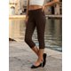 thumbnail image 5 of Pantalones capri de mujer de tiro bajo con cintura plegable, color liso, corte ajustado y estilo cropped., 5 of 9