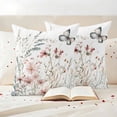 thumbnail image 3 of Spring Flower Pillow Covers 2 Pack Vintage Floral Leaves Butterfly Botanical Plant Pillowcase Waterproof Outdoor Throw Pillow Cover for Patio Garden Square Cushion 26”x26”, 3 of 9