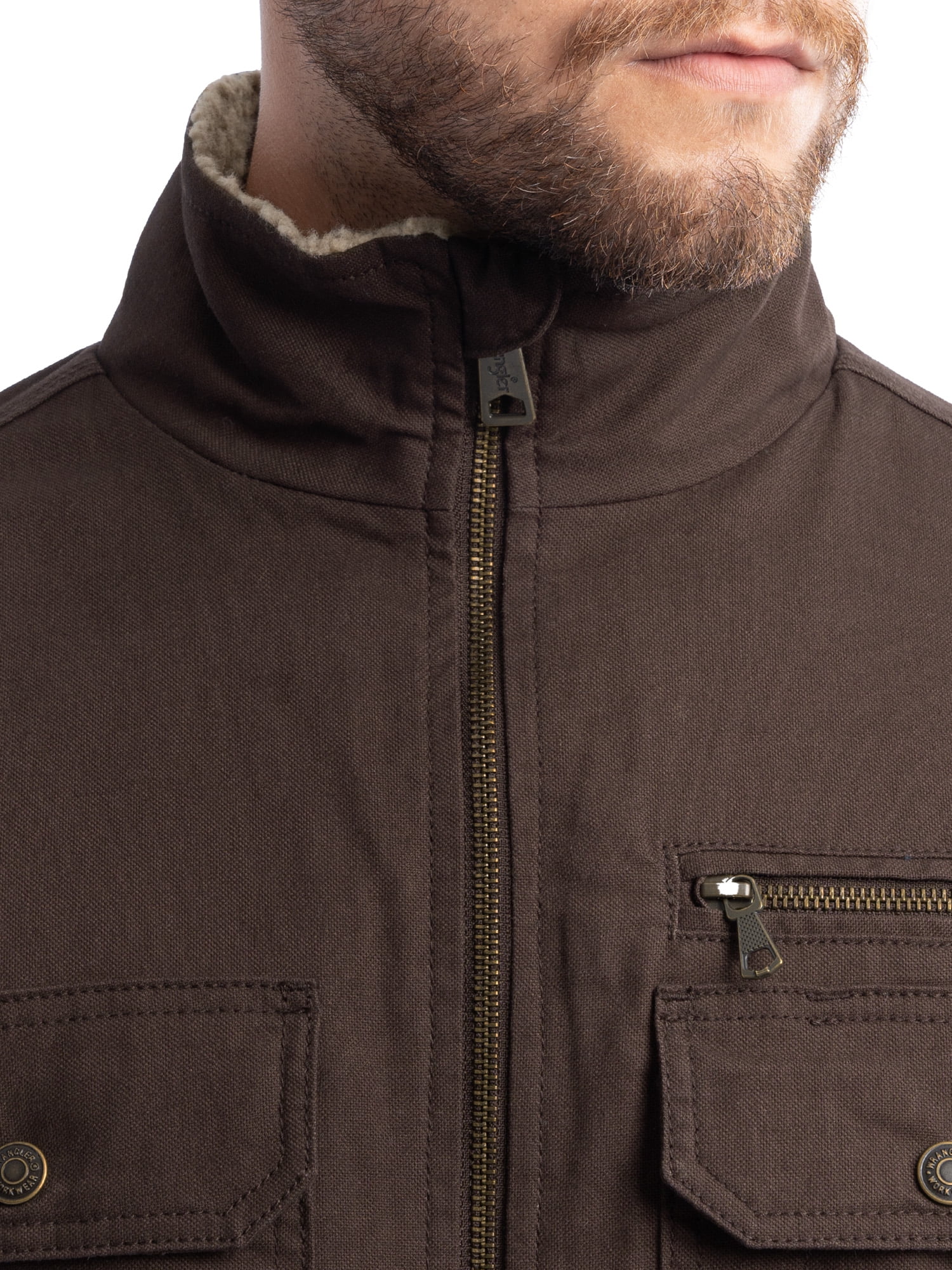 Wrangler Workwear Men's Mock Neck Jacket with Inner Linning Insulating Fabric, Size S-3XL