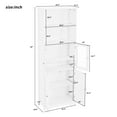 thumbnail image 6 of Ktaxon 64" Tall Storage Cabinet Bathroom Linen Closet Storage Tower Kitchen Pantry Cabinet with 2 Open Shelves and 2 Cabinets with Glass Doors for Kitchen Living Laundry Room Bedroom, White, 6 of 15