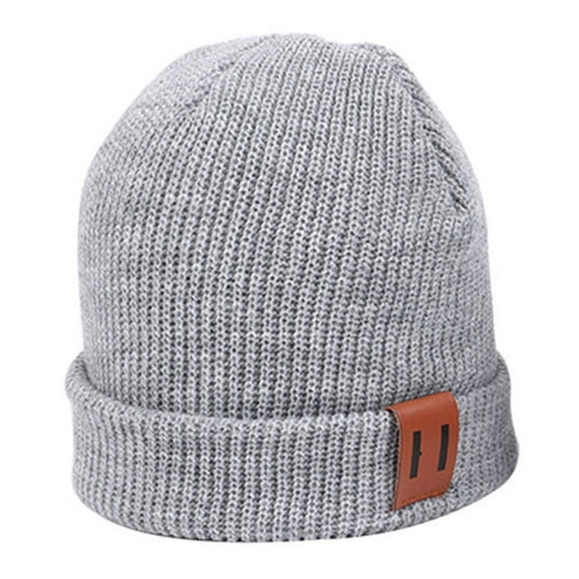 Winter Hat Children Adult Cap Thick Knitted Elastic Windproof Cozy Cold Resistant Solid Color Regular Fit Outdoor Beanie
