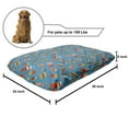 thumbnail image 2 of Food Pet Bed, Delicious Doodle of Donuts Hot Dog Soda Cup Hamburger Fries and Pizza Slices, Resistant Pad for Dogs and Cats Cushion with Removable Cover, 24" x 39", Sea Blue Multicolor, by Ambesonne, 2 of 4