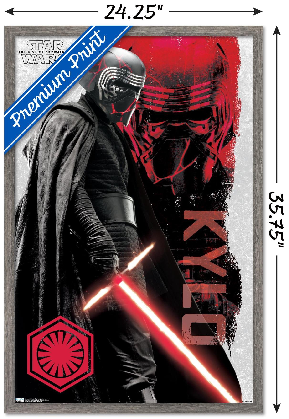 Star Wars: The Rise Of Skywalker - Kylo Ren Wall Poster, 22.375" x 34", Framed
