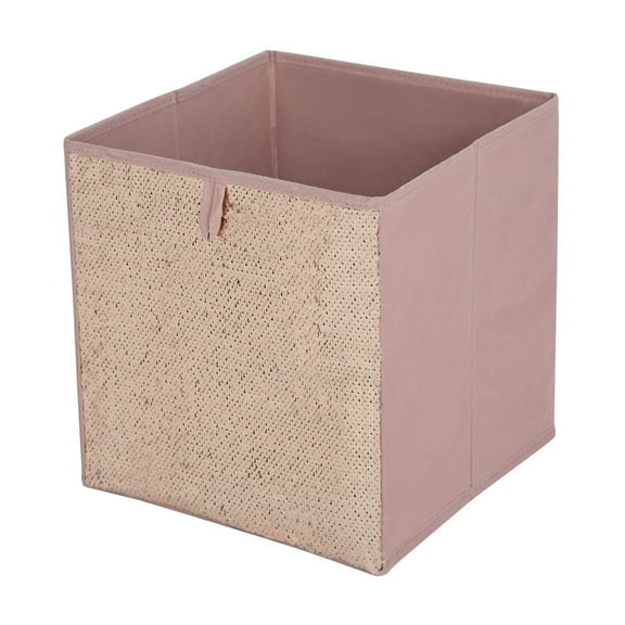 Mainstays Storage Cube Fabric Basket Bin - Foldable, Great for Nursery, Playroom, Closet, Home Organization