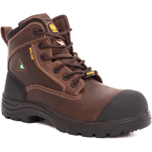 Tiger King Waterproof Niagara Men’s 6” Premium CSA Approved Safety Boots, Composite Toe, Slip, Heat and Puncture Resistant with Hazard Protection