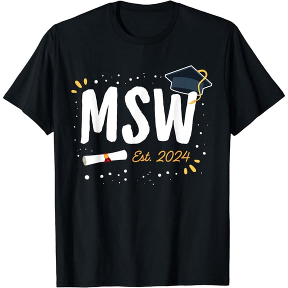 Social Worker Graduation MSW Grad Idea Est. 2024 Women T-Shirt