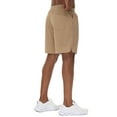 thumbnail image 3 of Satankud Men's Corduroy Shorts Casual Elastic Waist Drawstring Lightweight Summer Beach Shorts Side Slit Loose Fit Khaki 40, 3 of 9