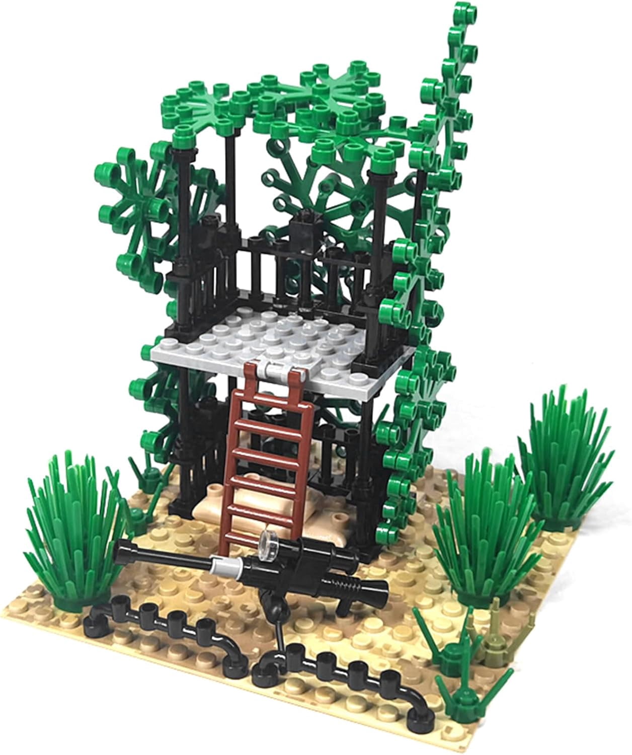Military Base 6 Building Blocks Set, WW2 Desert Army Base Building Toys Compatible with Lego 6254100 Building Accessory, Educational DIY Gift for Kids Aged 6+