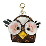 Car Keychain Luxury Leather Cute Owl Key Tag Case Mini Bag Pendant Creative Gift Brand Designer Accessories for Women Men