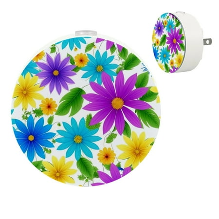 

YZUOUZY Lamp for Bedroom LED Lamp Small Lamps Set of 2 Floral Romantic Pink Blue Lilac Flowers