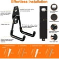 thumbnail image 3 of Heavy Duty Garage Hooks 4 Pack, 7.7 inch U Shaped Long Hanger, with 2 Extension Cord Holder Organizer, Wall Mounted Storage System, for Power and Garden Tool Hanging， Ladders, Bikes, Hose, 3 of 4