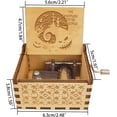 thumbnail image 2 of Caja de música de Halloween, caja de música de madera grabada con manivela, regalo vintage de Halloween con palabras de Pesadilla antes de Navidad, cara que ladra y patrón de murciélagos, 2 of 6