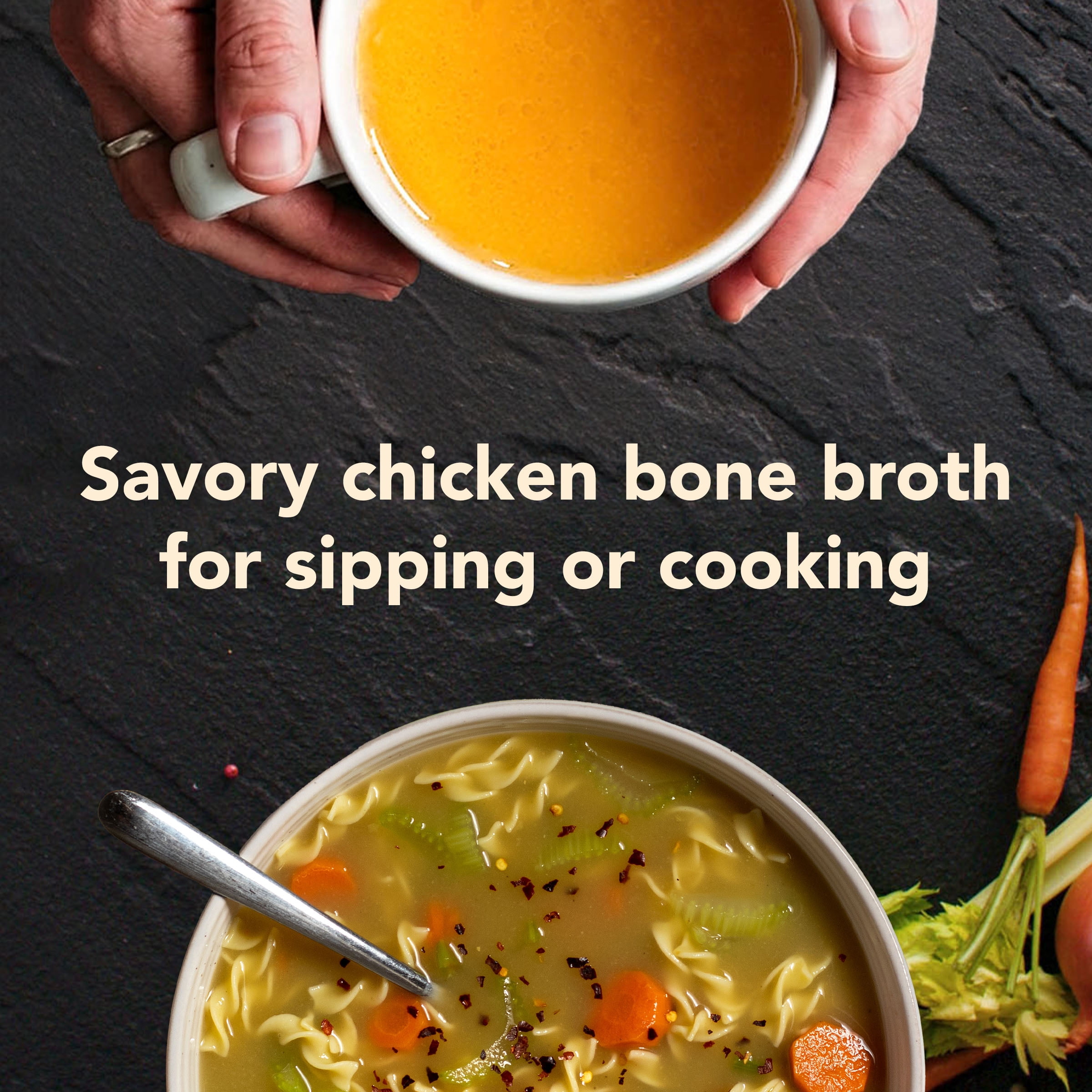 (3 pack) Imagine Fat-Free Savory Chicken Bone Broth, 32 fl oz Carton