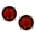 thumbnail image 2 of Star K� Classic Round 7mm Genuine Garnet Four Prong Stud Earrings, 2 of 9