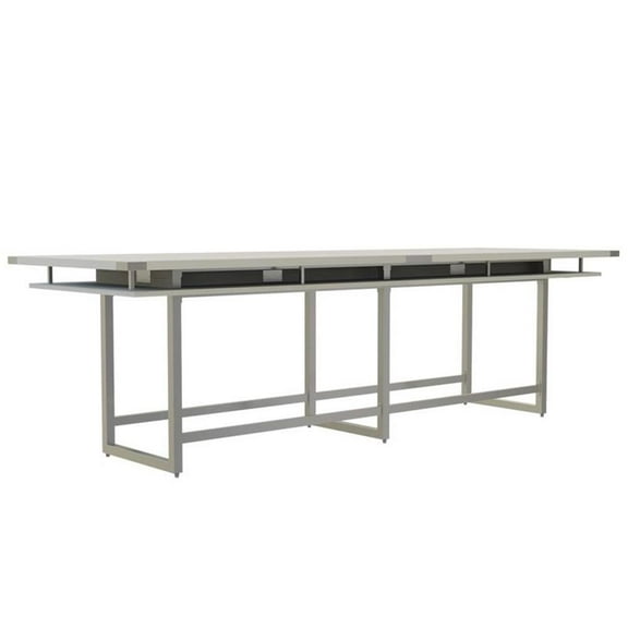 Mirella Conference Table Standing Height - 12' White Ash