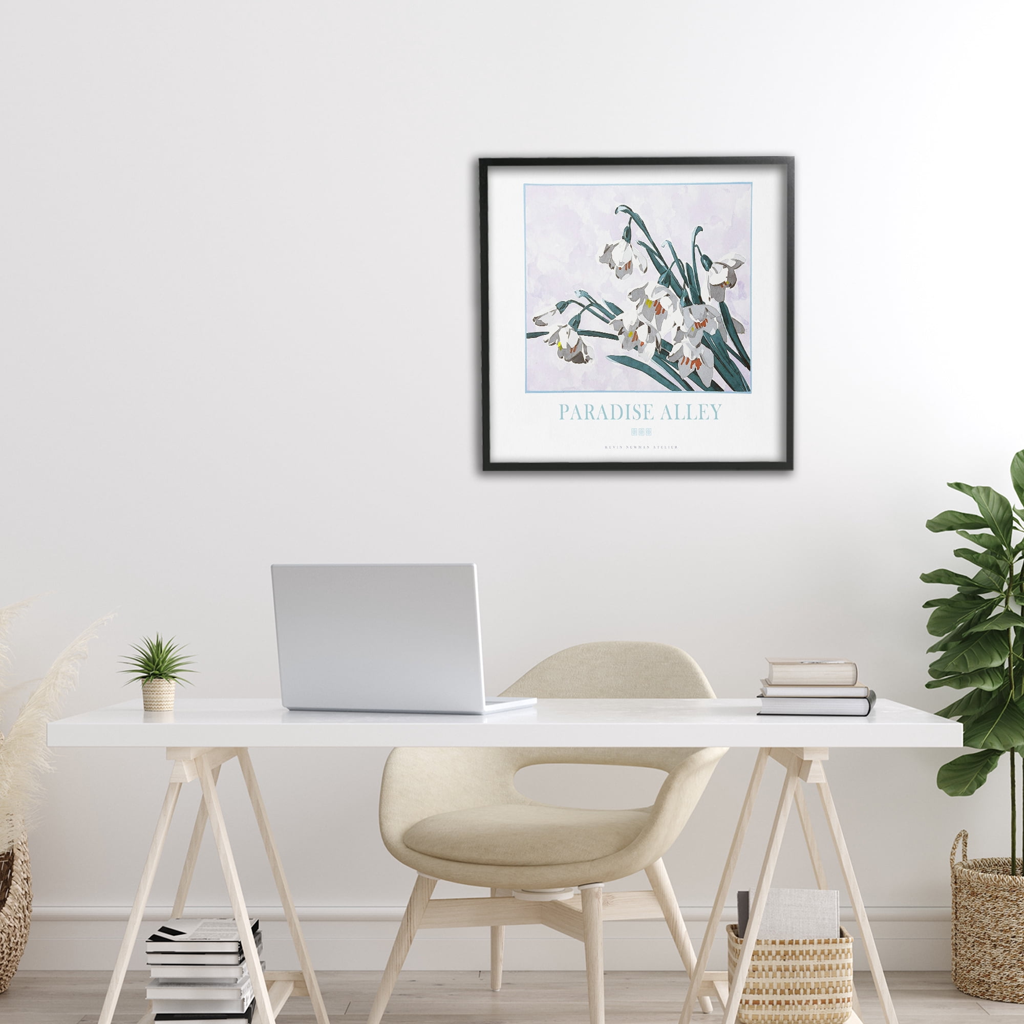 Stupell Industries Paradise Alley White Spring Blooms Black Framed Giclee Art, design by Jadei Graphics