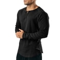 thumbnail image 6 of Aimik Men's Raglan Henley Long Sleeve Shirt Baseball Sleeve Button Placket Cotton Lightweight Casual Sporty Top, 6 of 6