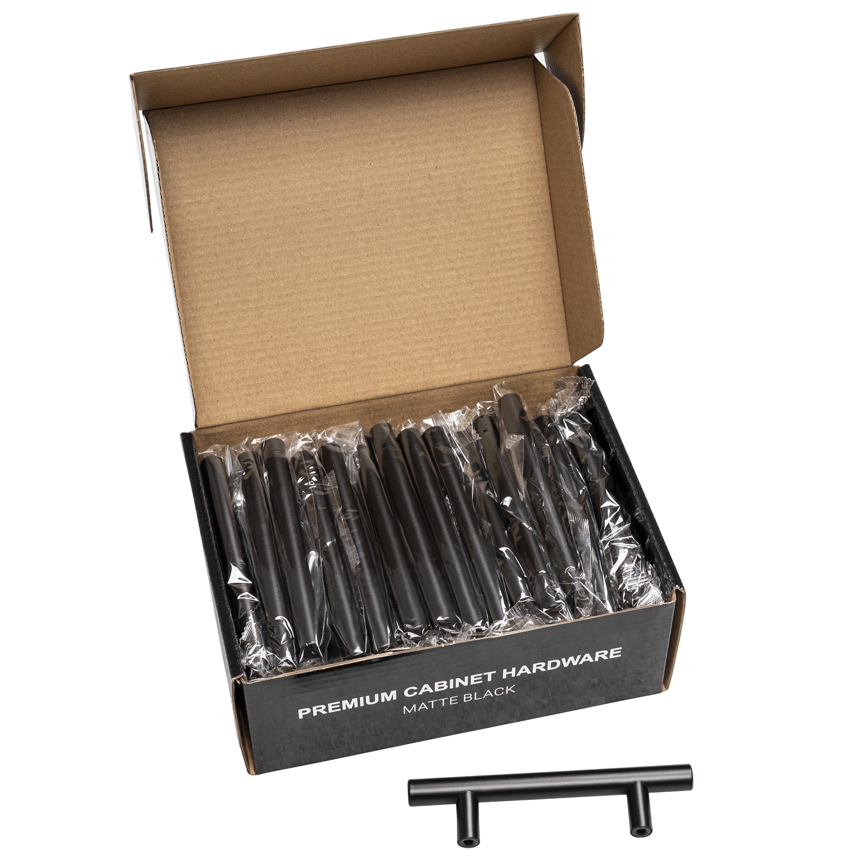 30 Pack Aldhurst Matte Black 3" Center-to-Center Cabinet Hardware Bar Handles Pulls 5" Length