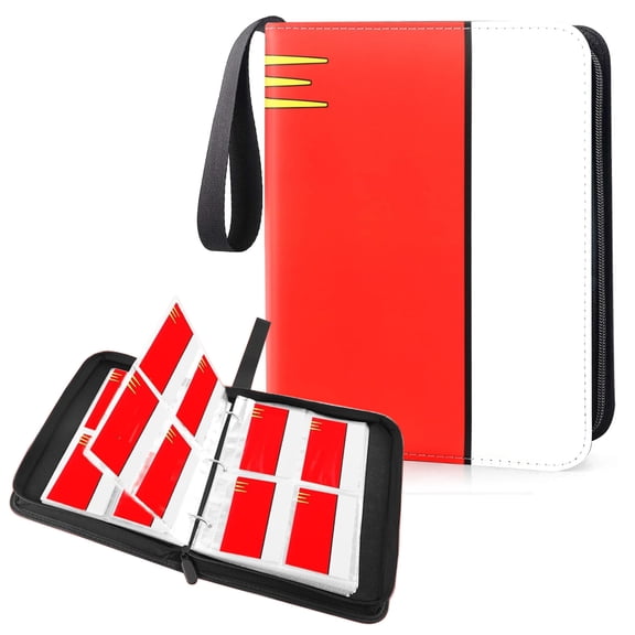 Card Binder 4 Pocket, Collectible Trading Card Albums Fits 400 Cards with 50 Removable Sleeves, Portable Trading Card Binder Collection Album Holder, Game Card Case book With Zipper for Gifts.