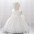 thumbnail image 3 of Robes pour Filles Robe en Dentelle pour Bébé Fille pour Concours et Baptême Nœud Papillon Fleur Mariage Baptême Tutu Robe Tenue de Premier Anniversaire, 3 of 8